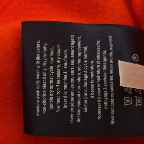 Tommy Hilfiger turtleneck orange faux fur fleece Size M - Picture 9 of 9